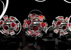 focused spheres red