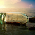 Ship Locked in Bottle 3D