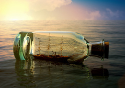 Ship Locked in Bottle 3D