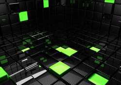 3D Cubes in Green and Black