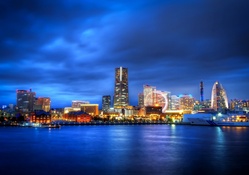 Japan Yokohama City in Night View