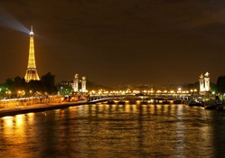 Paris Eiffel Tower Night Lights View