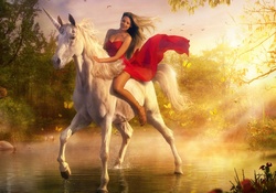 Girl Ridding Unicorn