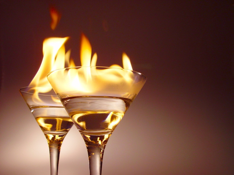 Alcohol In Glass Fire Beautiful