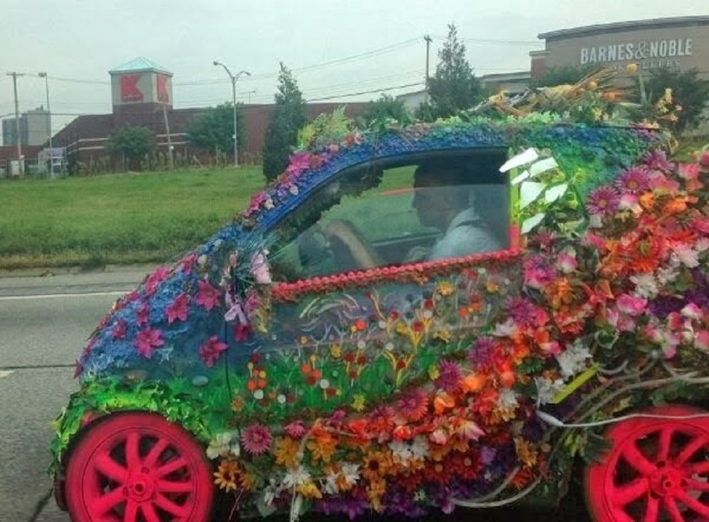 FLOWER COVERED CAR