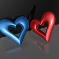 Blue & Red Hearts