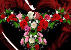 Roses in a Heart ~ For My Friend Maria