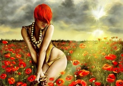 Red Poppy Fantasy Girl