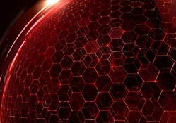 3D Red Hexagons