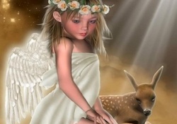 little angel and friend
