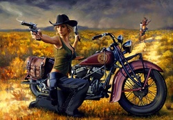 Gun Fighting Cowgirl