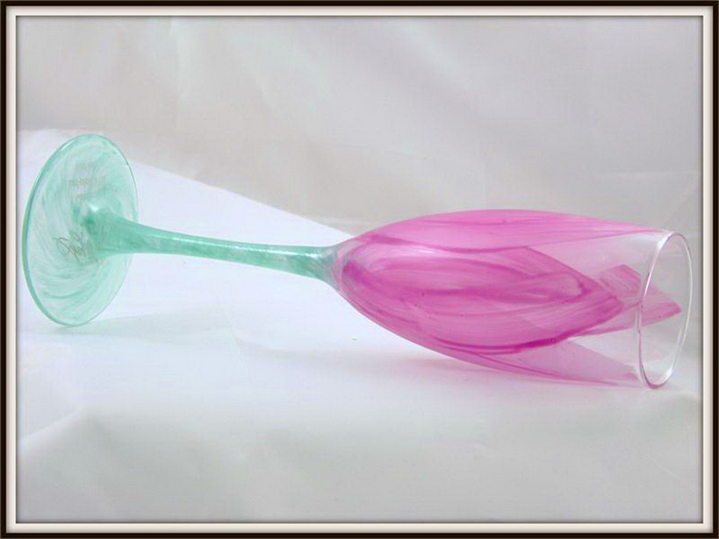 Fluted tulip glass _ pink