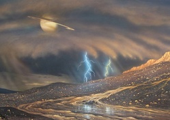 It's Raining on Titan. Artist's vision