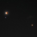Spica, Mars, and Eclipsed Moon