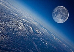 Moon above earth