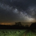 starry night over green fields
