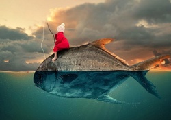 Girl and Giant Fish