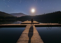 moonshadow on lake whistler in canada