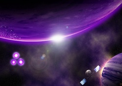 Purple Planets in Space