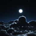Moon above clouds