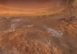 Surface of Titan, Moon of Planet Jupiter