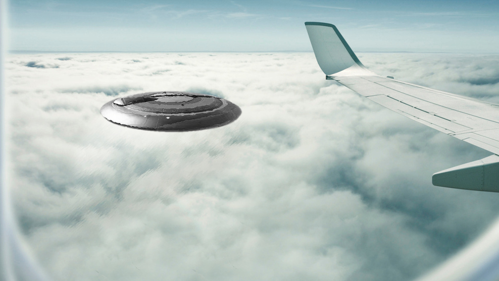 UFO tailing plane