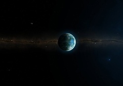 Galactic Nebula and Planet Earth