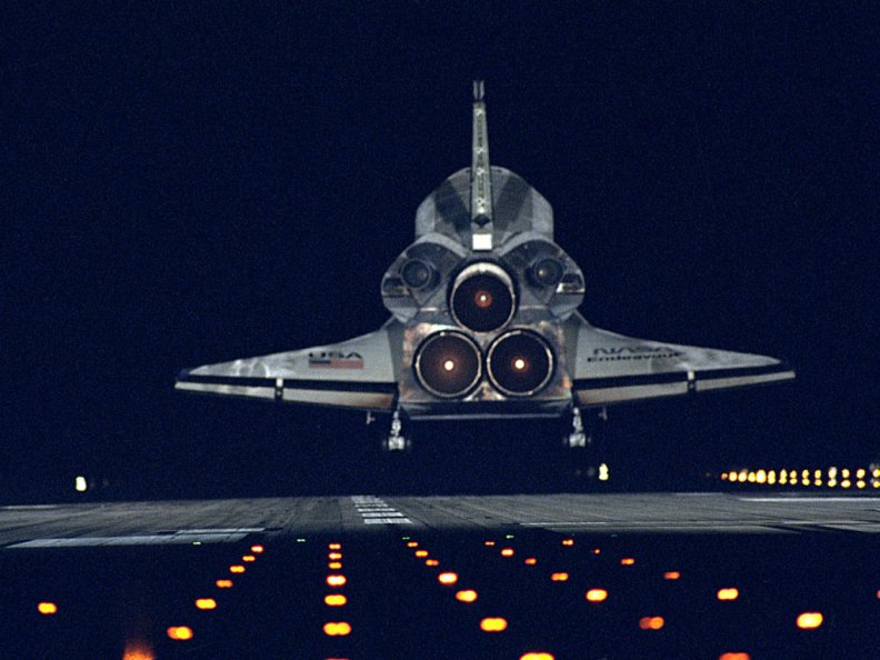 Rear of Space Shuttle Endeavor Landing