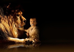 Baby and lion