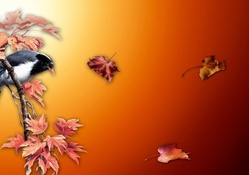 Maple Leaves Bird Bright