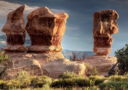 magnificent rock formation in a canyon hdr