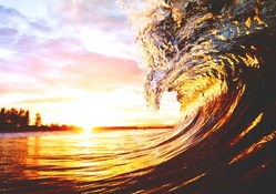 sunset wave
