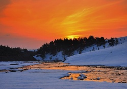 Winter Creek Sunset