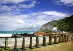Steam Train on South African Coast