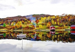 lake in fall landscape