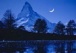 Matterhorn Moon over Switzerland