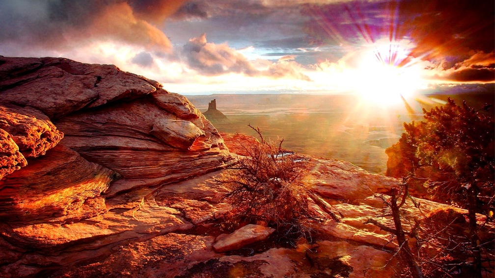 amazing desert sunrise hdr