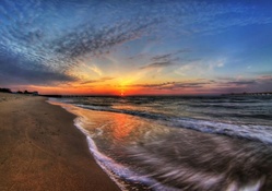 spectacular beach sunset hdr
