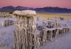 mineral rock formations in salt flats
