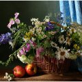Basket with wild flowers