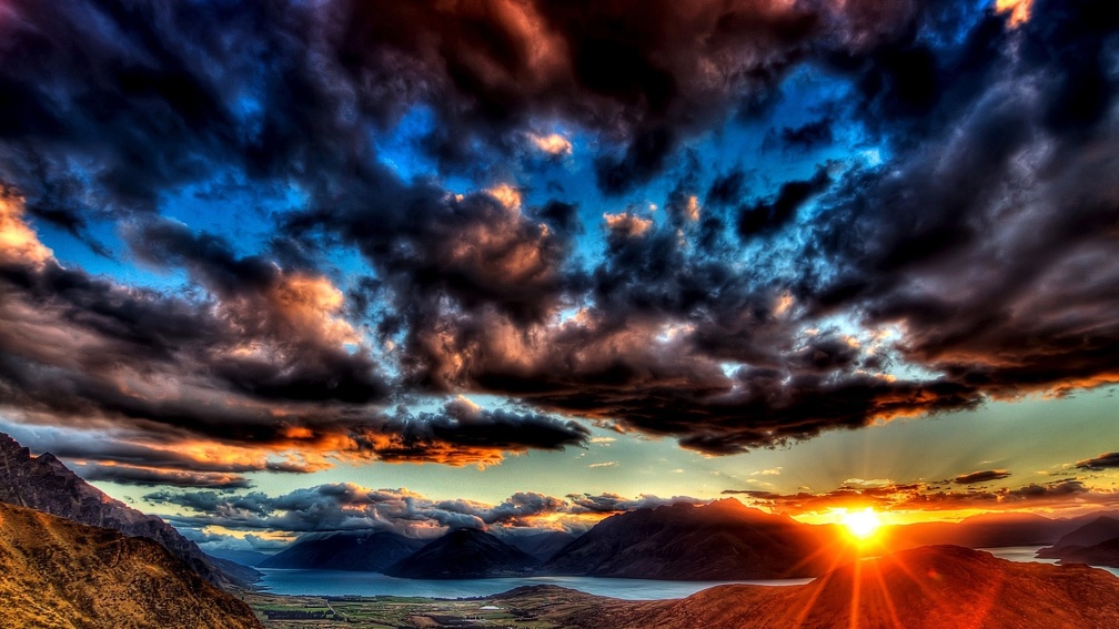 spectacular sunset hdr