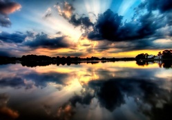 wonderful lake reflections at sunset