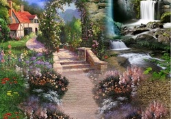 beautiful garden painting