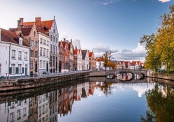 canal in lovely bruges belgium