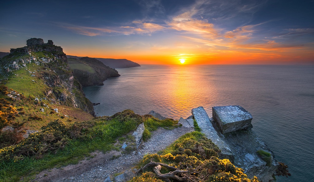 Sunset At Valley Of The Rocks, England