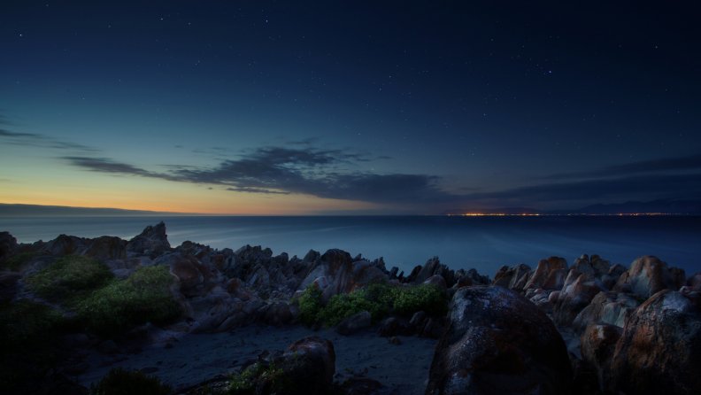 South Africa Sea at Night