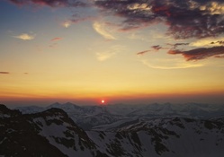 lovely mountain range at sunset