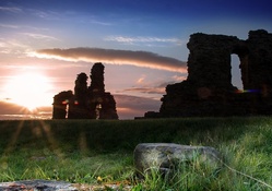 lovely ruins at sunset