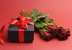 * Roses and gift *