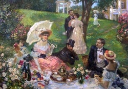 Picnic in the pink garden